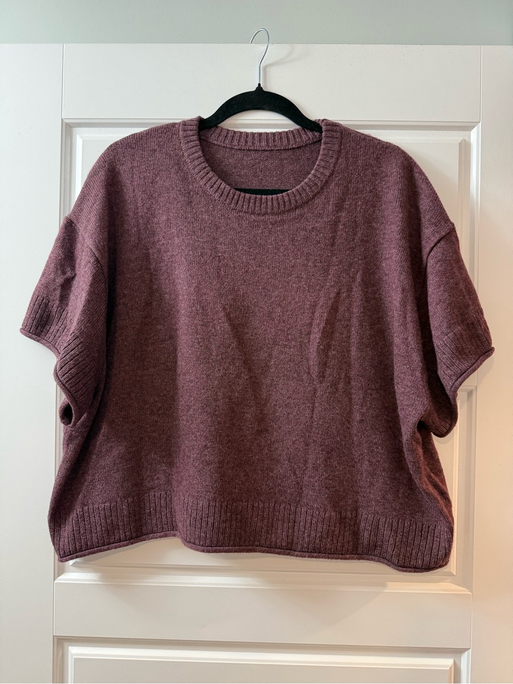 Reitmans Short-Sleeve Boxy Crewneck Sweater - Mauve